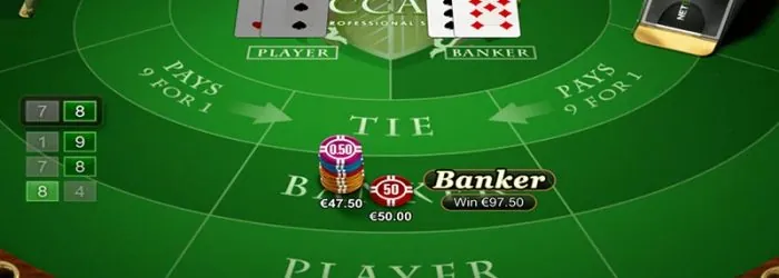 Baccarat-bord fra NetEnt