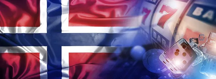 Norsk flagg og spilleautomat