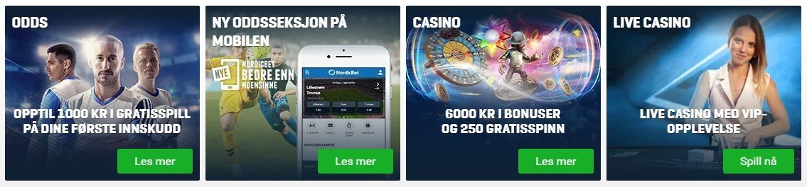 Spillutvalg hos Nordicbet