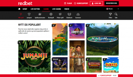 odds poker og casino hos redbet