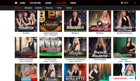spill live casino hos redbet