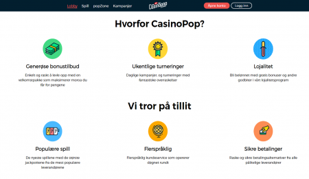 casinopop gir deg bonuser og tilbud