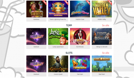 flott utvalg av automater og casinospill hos casinopop