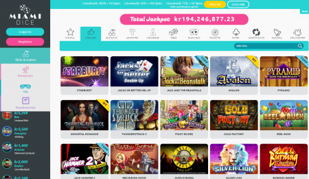 spill casino hos miami dice