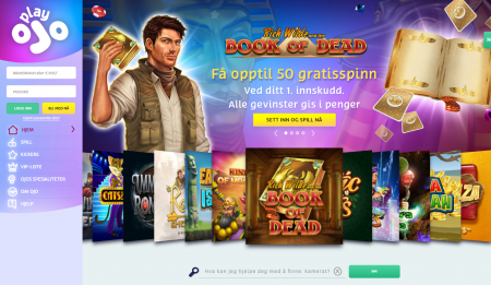 Få 50 gratisspinn hos Playojo casino