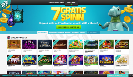 få gratisspinn hos lucky dino casino