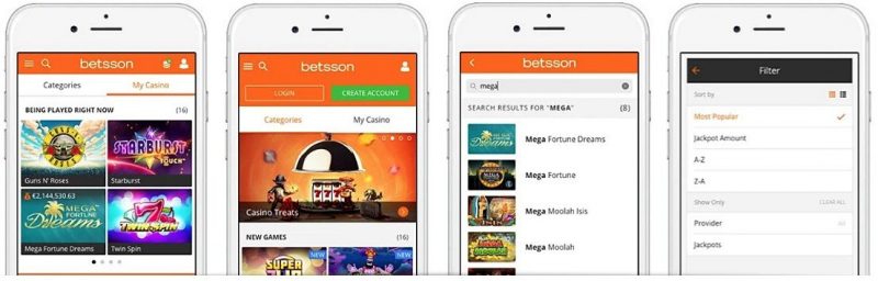 Mobil casino hos Betsson